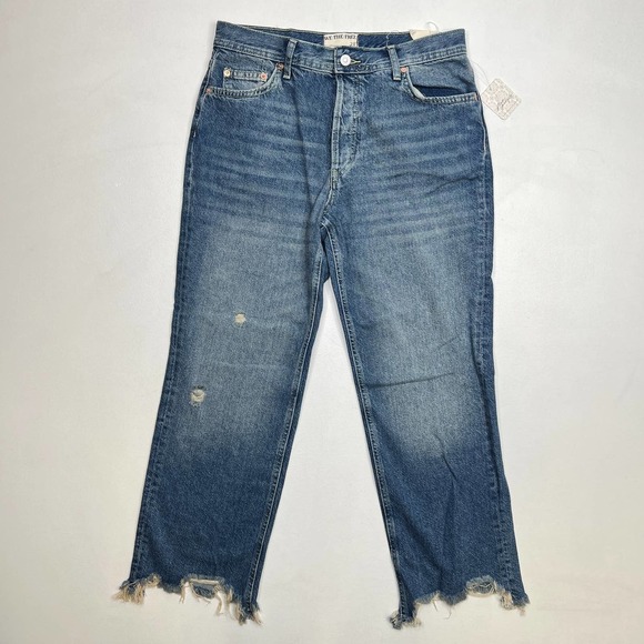 Free People Maggie Mid Rise Straight-Leg Jeans NWT Size 28 - Picture 2 of 11